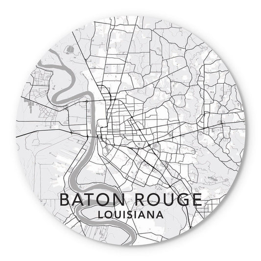 Minimalistic Baton Rouge White Map | Wood Sign | Eaches | Min 1