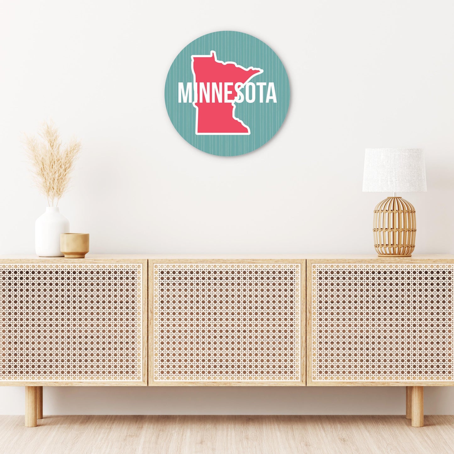 Boho Color State On Blue Minnesota | Wood Sign | Eaches | Min 1