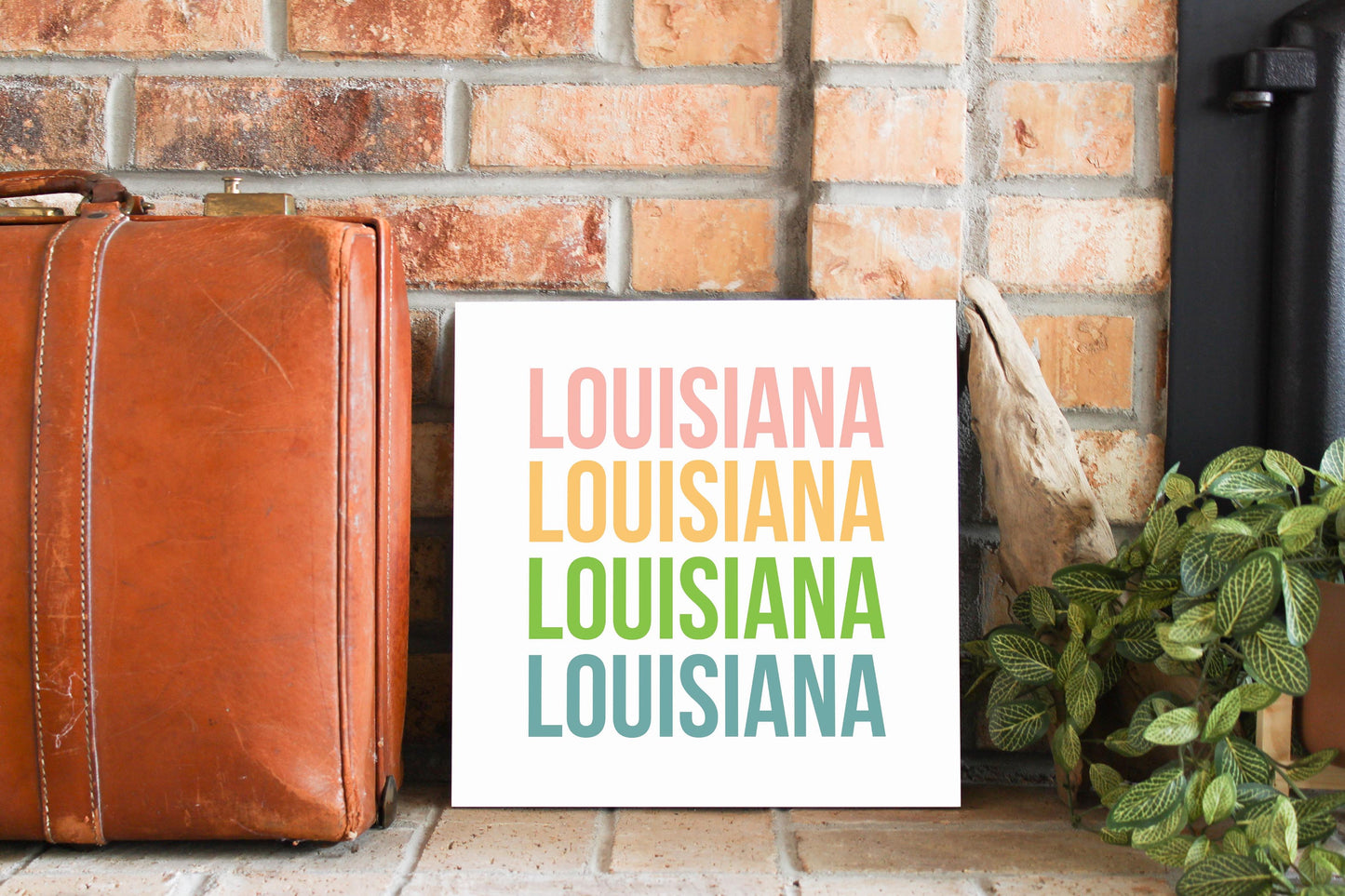 Boho Color Repeated State Name Louisiana | Wood Sign | Eaches | Min 2