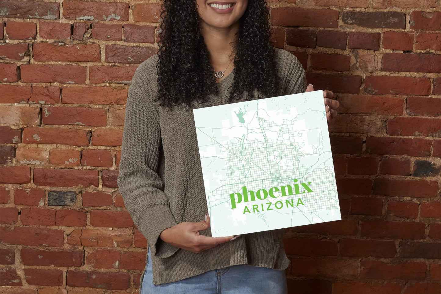 Bright Modern Green Map Arizona Phoenix | Wood Sign | Eaches | Min 2