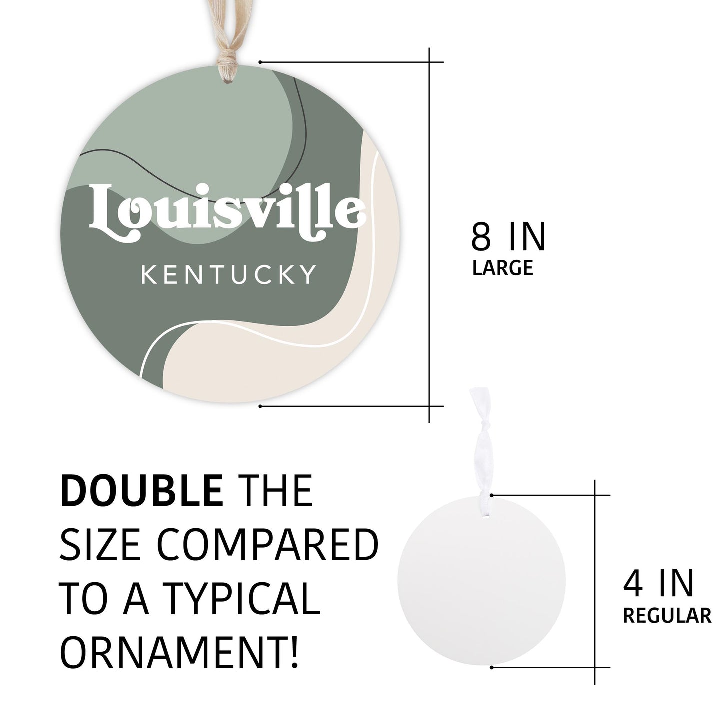 Vintage Groove Fluid Green Kentucky Louisville | Wood Ornament | Eaches | Min 1