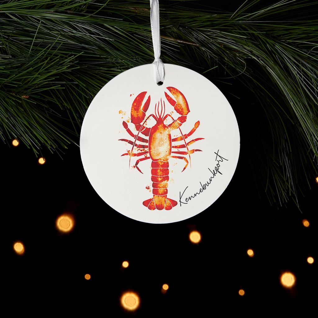 Kennebunkport Maine Lobster Orange| Wood Ornament | Eaches | Min 6