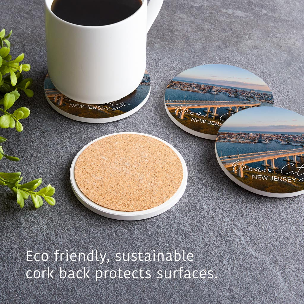 9Th Street Bridge Round Coaster | Absorbent Coasters | Set of 4 | Min 2