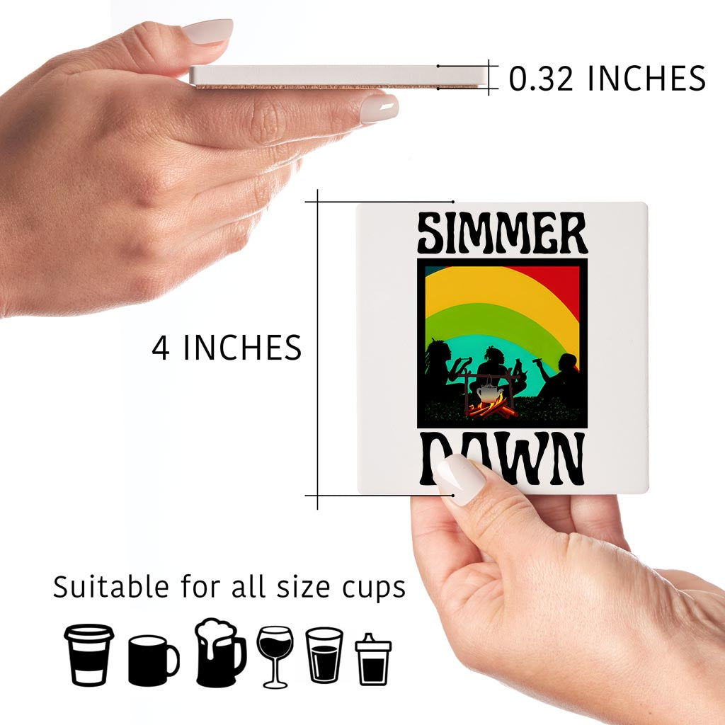 Square Coasters Simmer Down Communal Fire Set of Four | 4x4