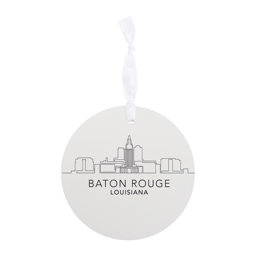 Minimalistic Baton Rouge Skyline | Wood Ornament | Eaches | Min 6