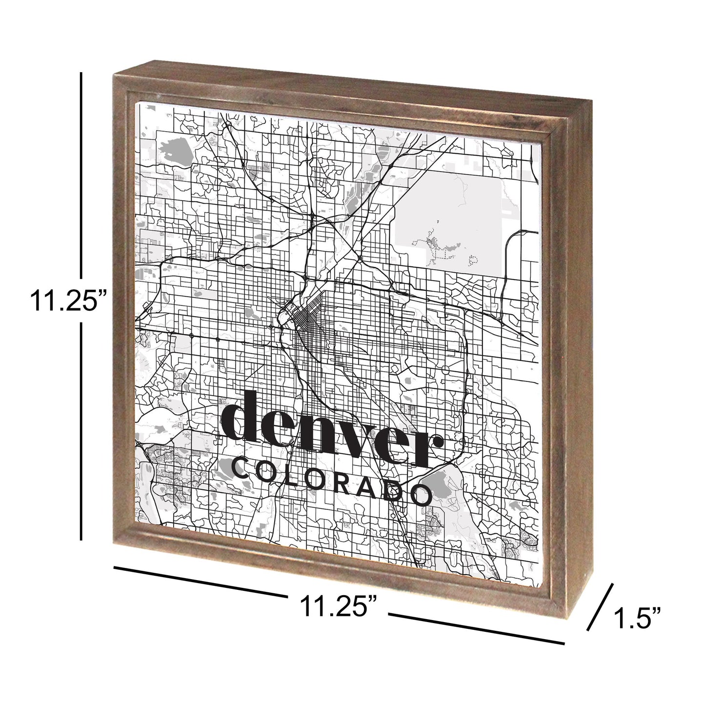 Black And White White Map Colorado Denver | Wood Sign | Eaches | Min 1