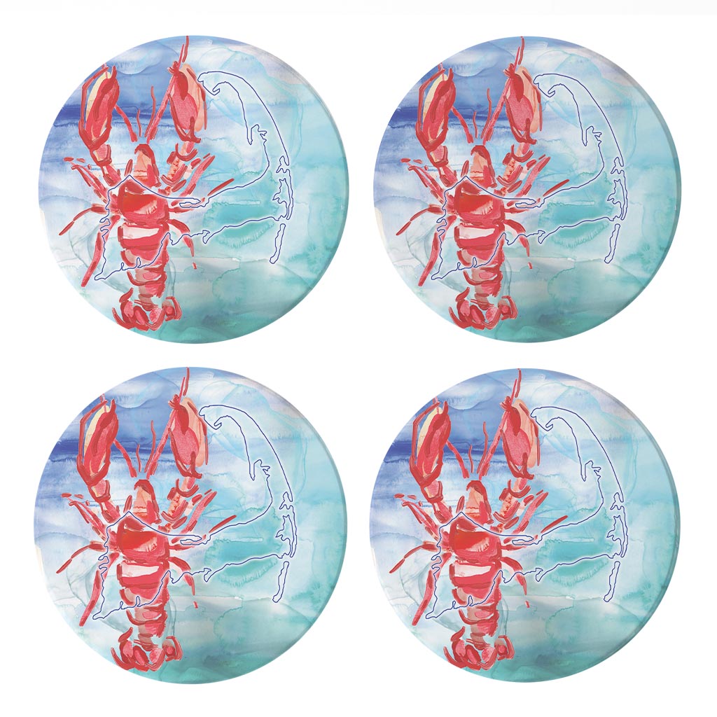 Watercolor Lobster | Absorbent Coasters | Set of 4 | Min 2