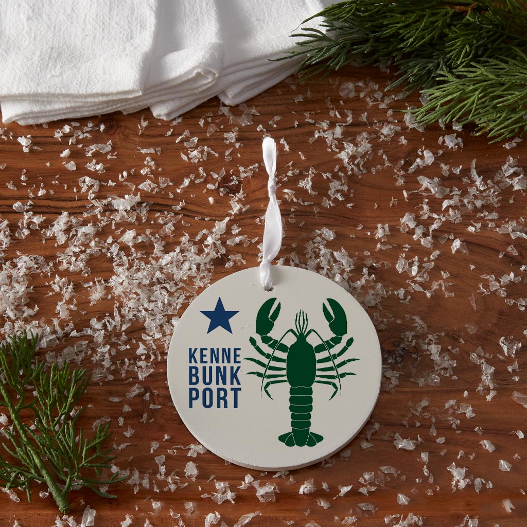 Kennebunkport Maine Lobster Green| Wood Ornament | Eaches | Min 6