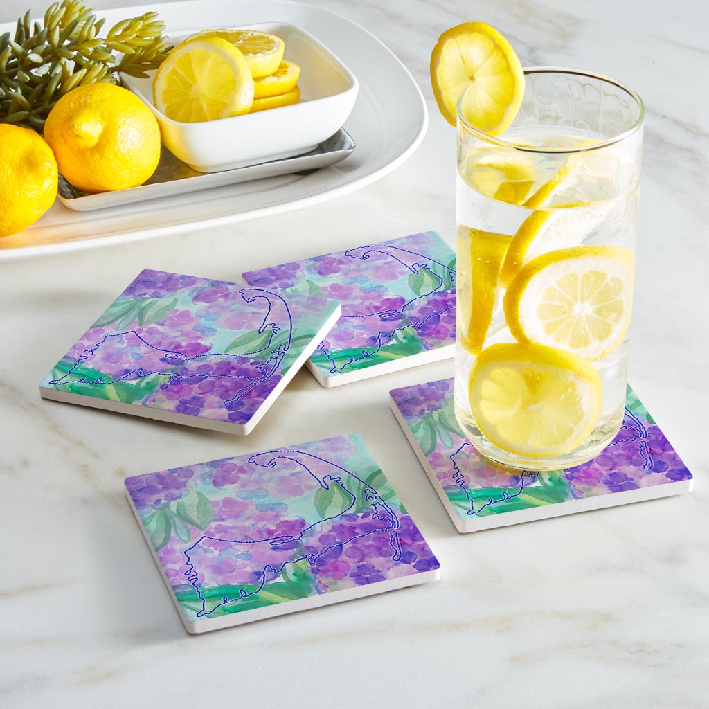 Watercolor Hydrangea | Absorbent Coasters | Set of 4 | Min 2