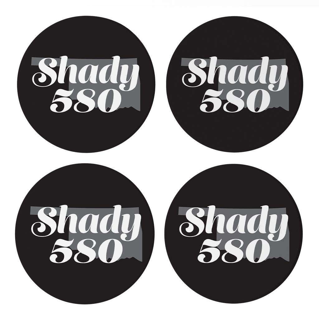 Minimalistic B&W Ardmore Ok Shady 580 Black | Absorbent Coasters | Set of 4 | Min 2