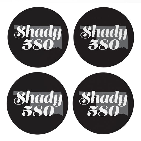 Minimalistic B&W Ardmore Ok Shady 580 Black | Absorbent Coasters | Set of 4 | Min 2