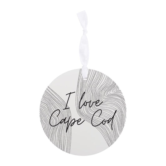 Minimalistic B&W Cape Cod I Love Cape Cod | Wood Ornament | Eaches | Min 6