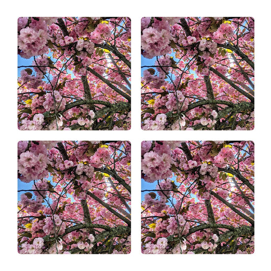 Monokian Cherry Blossoms | Absorbent Coasters | Set of 4 | Min 2