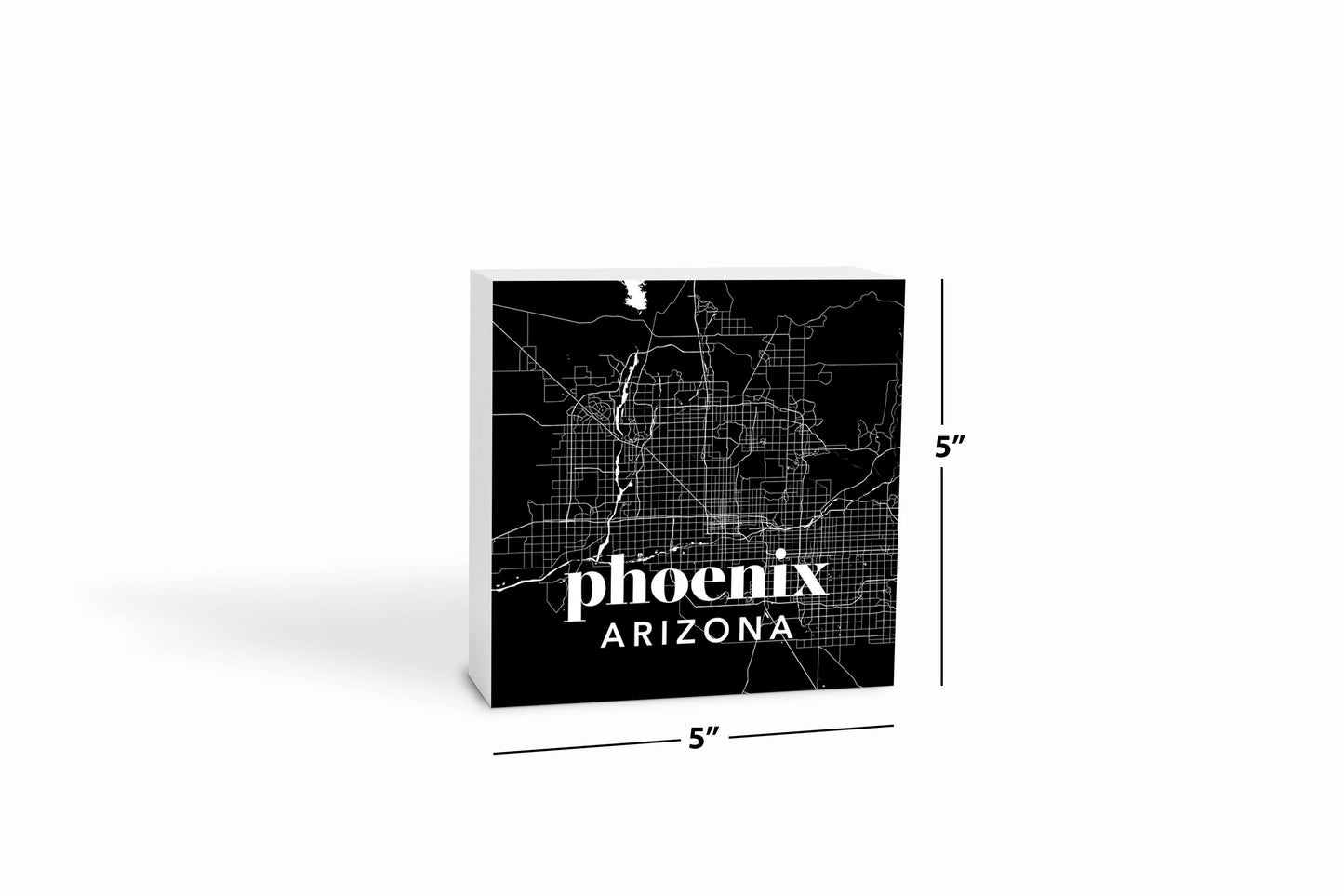 Black And White Black Map Arizona Phoenix | Wood Block | Eaches | Min 4