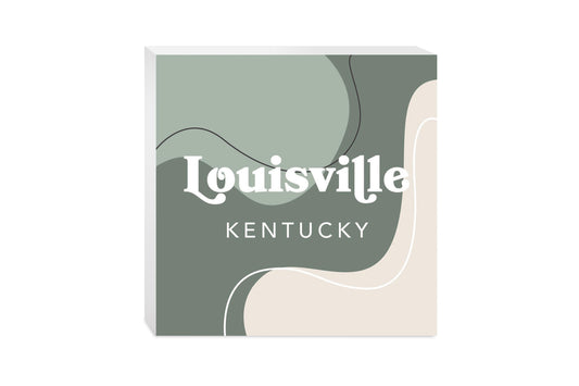 Vintage Groove Fluid Green Kentucky Louisville | Wood Block | Eaches | Min 2