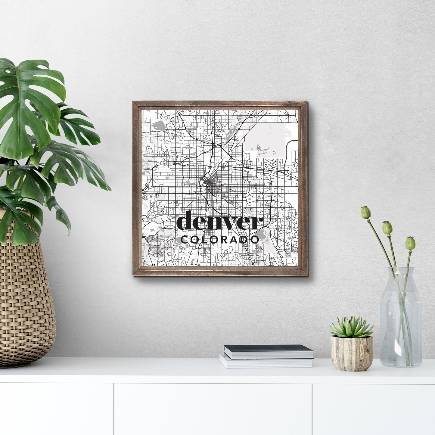 Black And White White Map Colorado Denver | Wood Sign | Eaches | Min 1