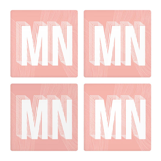 Boho Color Abbreviated On Pink Minnesota | Absorbent Coasters | Set of 4 | Min 2