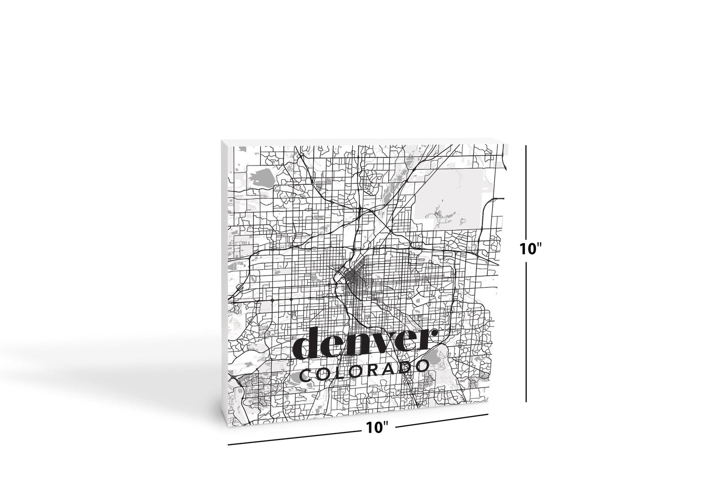 Black And White White Map Colorado Denver | Wood Block | Eaches | Min 2