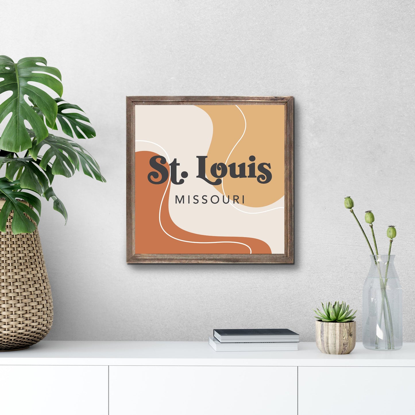 Vintage Groove Fluid Orange Missouri St Louis | Wood Sign | Eaches | Min 1