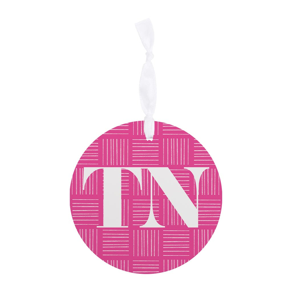 Bright Modern Abbreviated On Pink Tennessee| Wood Ornament | Eaches | Min 6