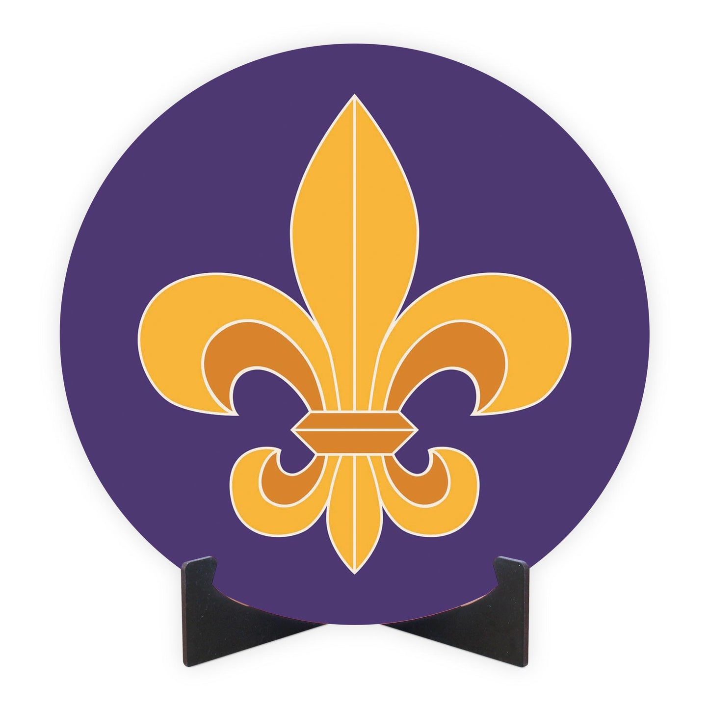 Purple Gold Louisiana Fleur De Lis | Wood Sign | Eaches | Min 1