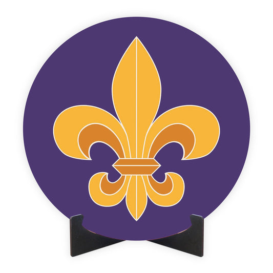 Purple Gold Louisiana Fleur De Lis | Wood Sign | Eaches | Min 1