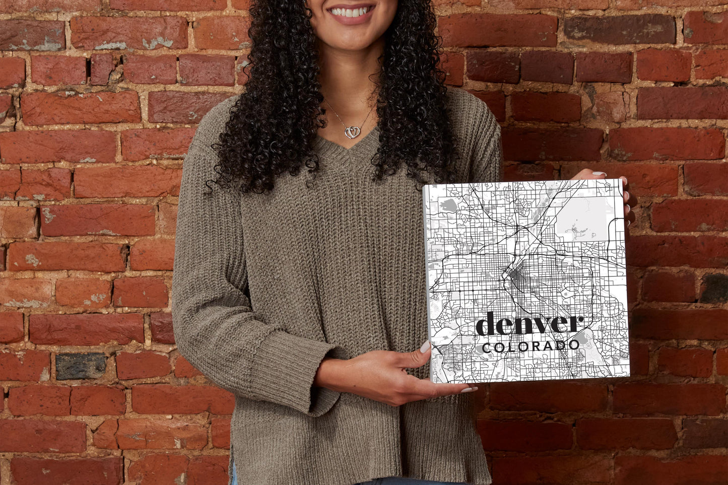 Black And White White Map Colorado Denver | Wood Block | Eaches | Min 2