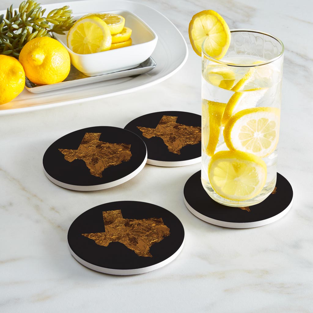 Texas State Shape Copper | Absorbent Coasters | Set of 4 | Min 2