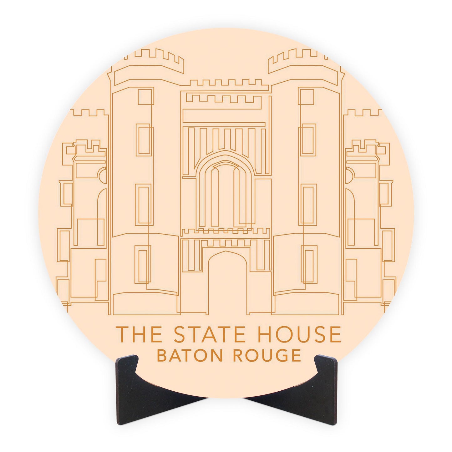 Minimalistic Baton Rouge State House Colorful | Wood Sign | Eaches | Min 1