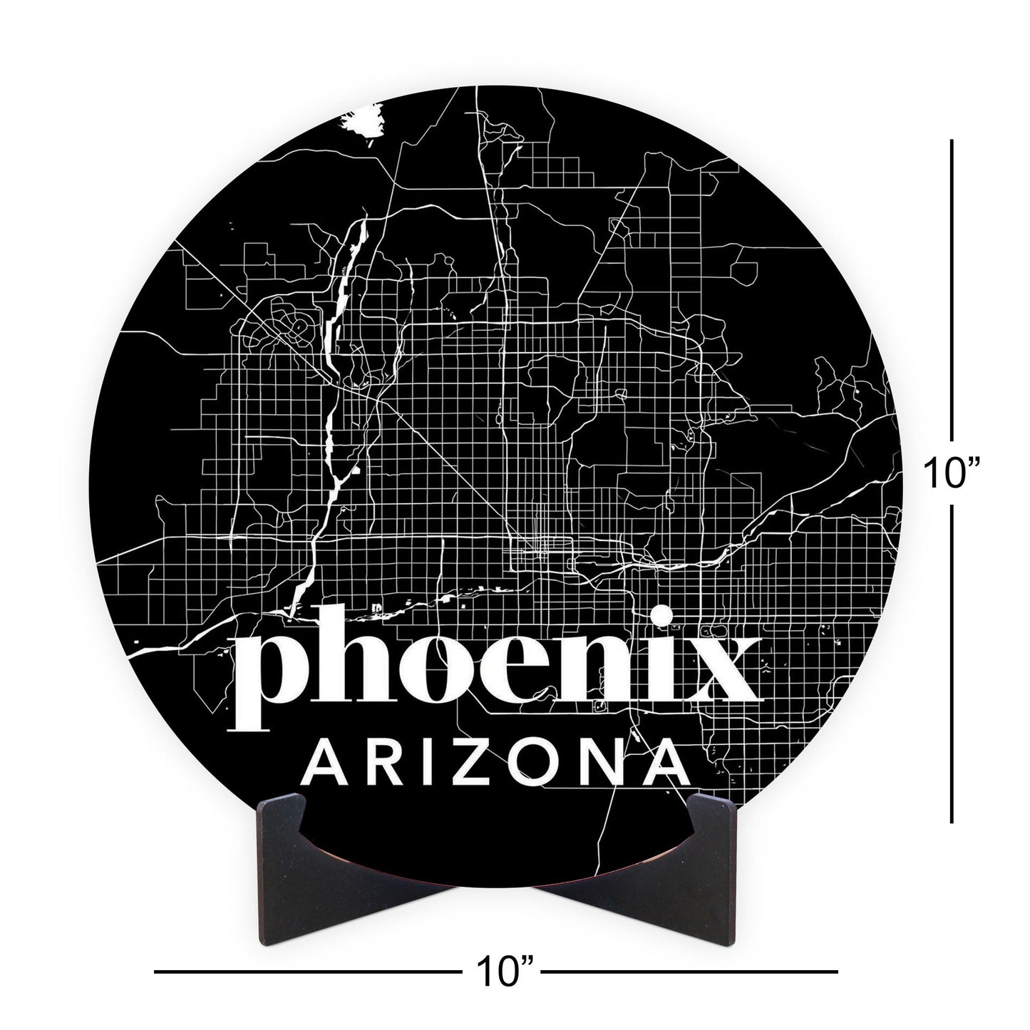 Black And White Black Map Arizona Phoenix | Wood Sign | Eaches | Min 1