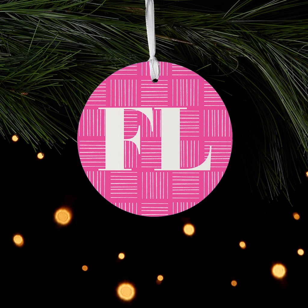 Bright Modern Abbreviated On Pink Florida| Wood Ornament | Eaches | Min 6