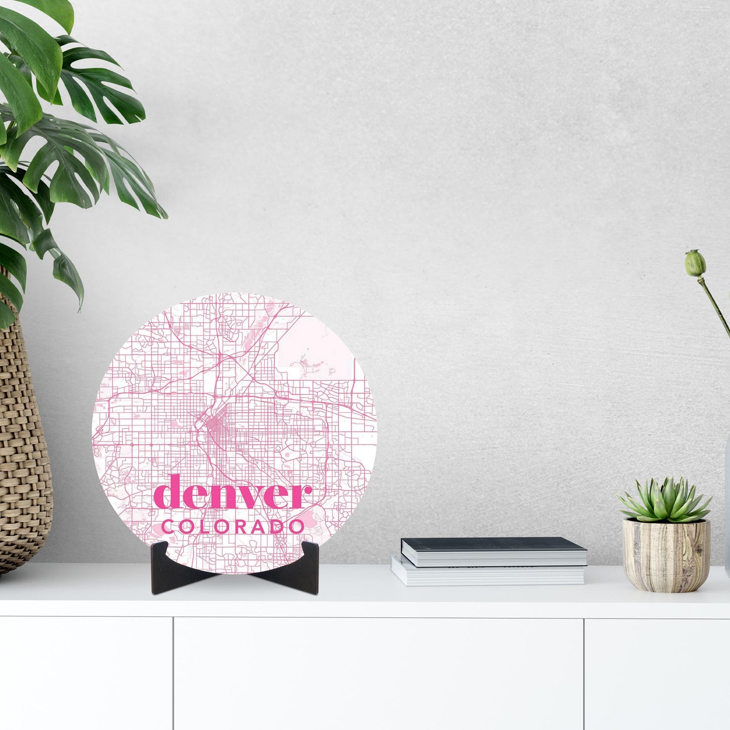 Bright Modern Pink Map Colorado Denver | Wood Sign | Eaches | Min 1