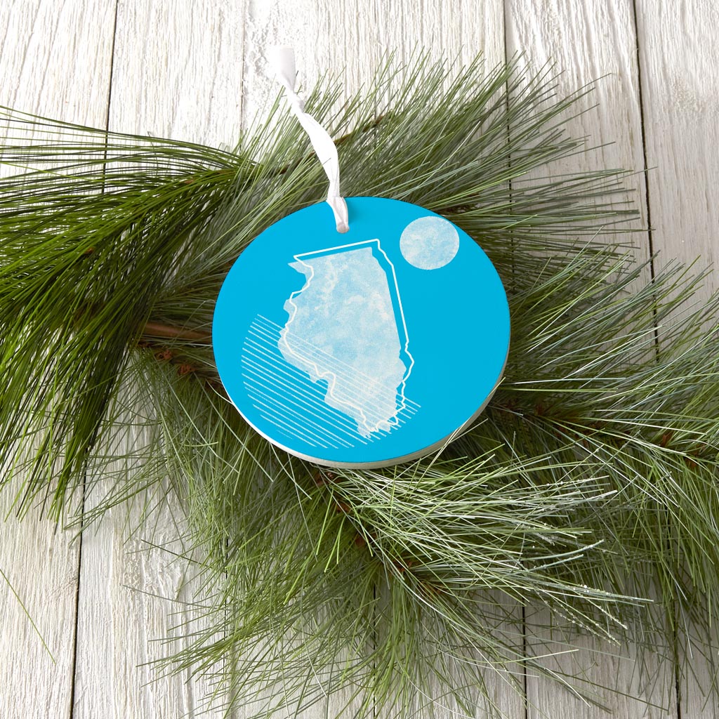 Bright Modern Geometric On Blue Georgia | Wood Ornament | Eaches | Min 6