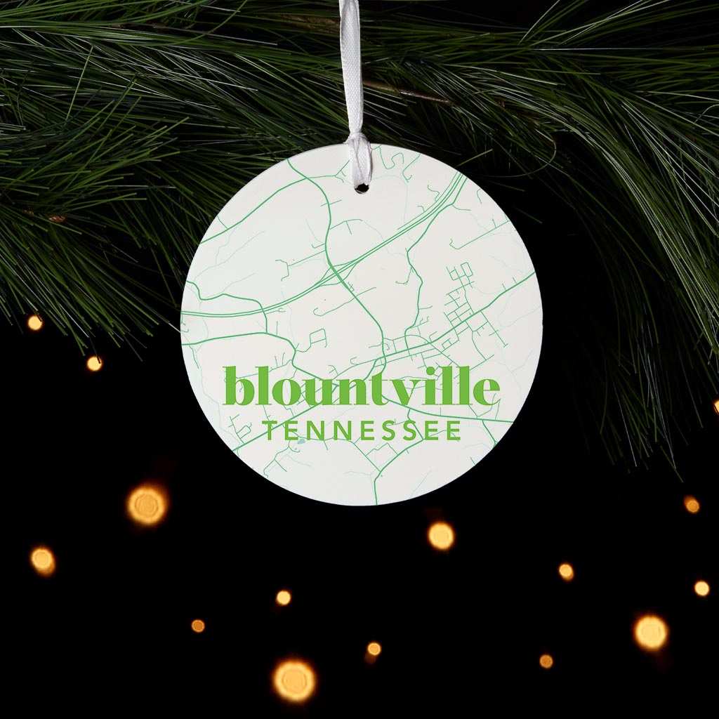 Bright Modern Green Map Tennessee Blountville| Wood Ornament | Eaches | Min 6