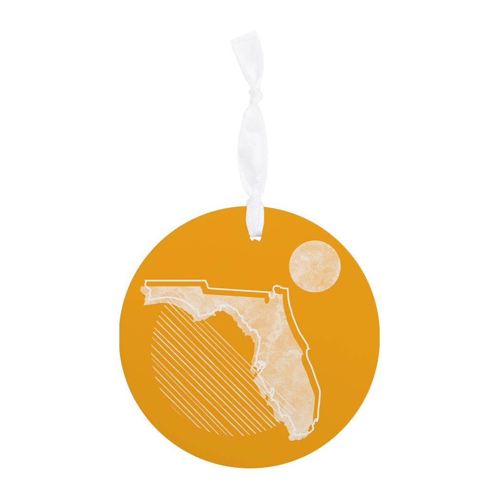 Bright Modern Geometric On Orange Florida| Wood Ornament | Eaches | Min 6