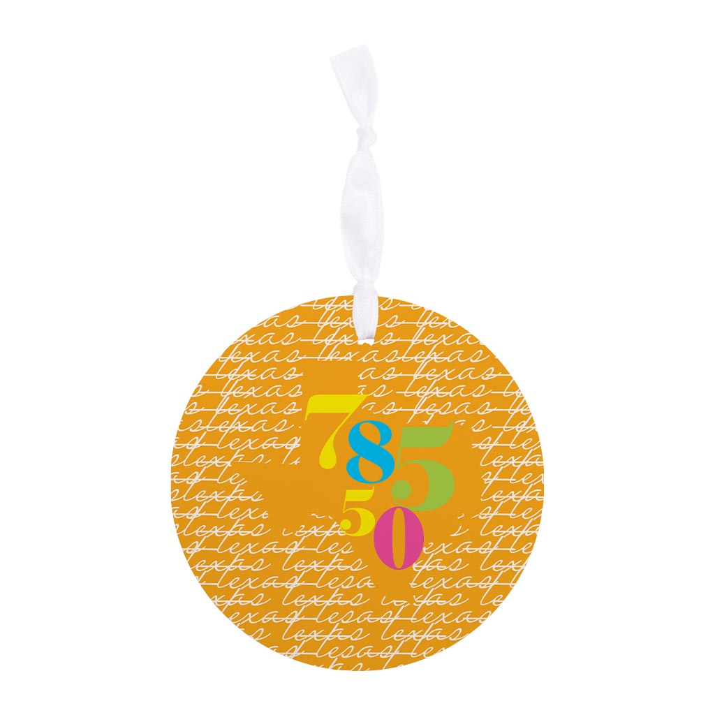 Bright Modern State Script Orange Texas Harlingen | Wood Ornament | Eaches | Min 6