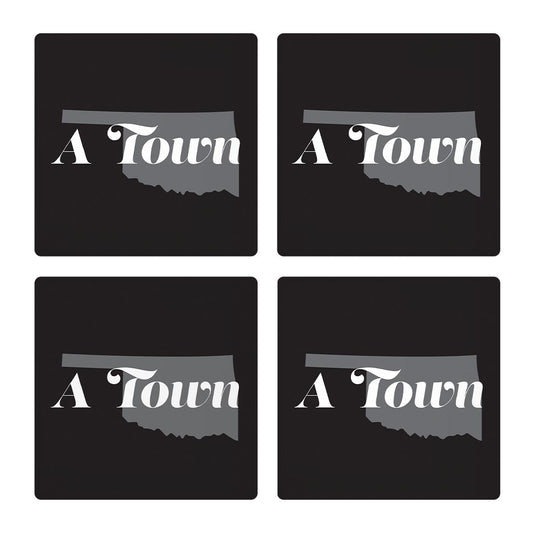 Minimalistic B&W Ardmore Ok A Town Black | Absorbent Coasters | Set of 4 | Min 2