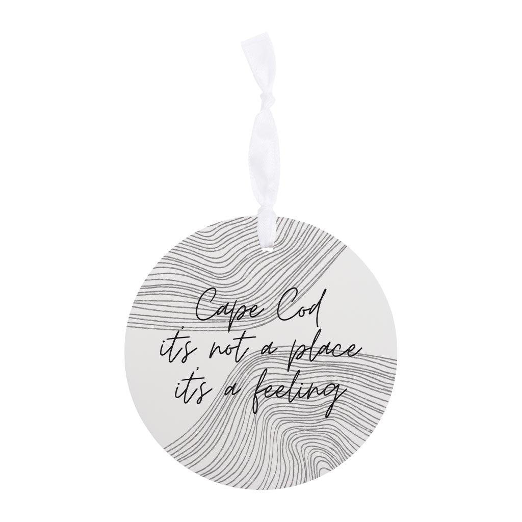 Minimalistic B&W Cape Cod A Feeling | Wood Ornament | Eaches | Min 6