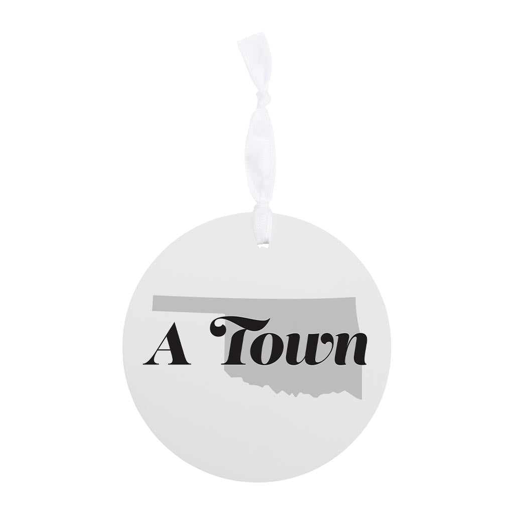 Minimalistic B&W Ardmore Ok A Town White | Wood Ornament | Eaches | Min 6