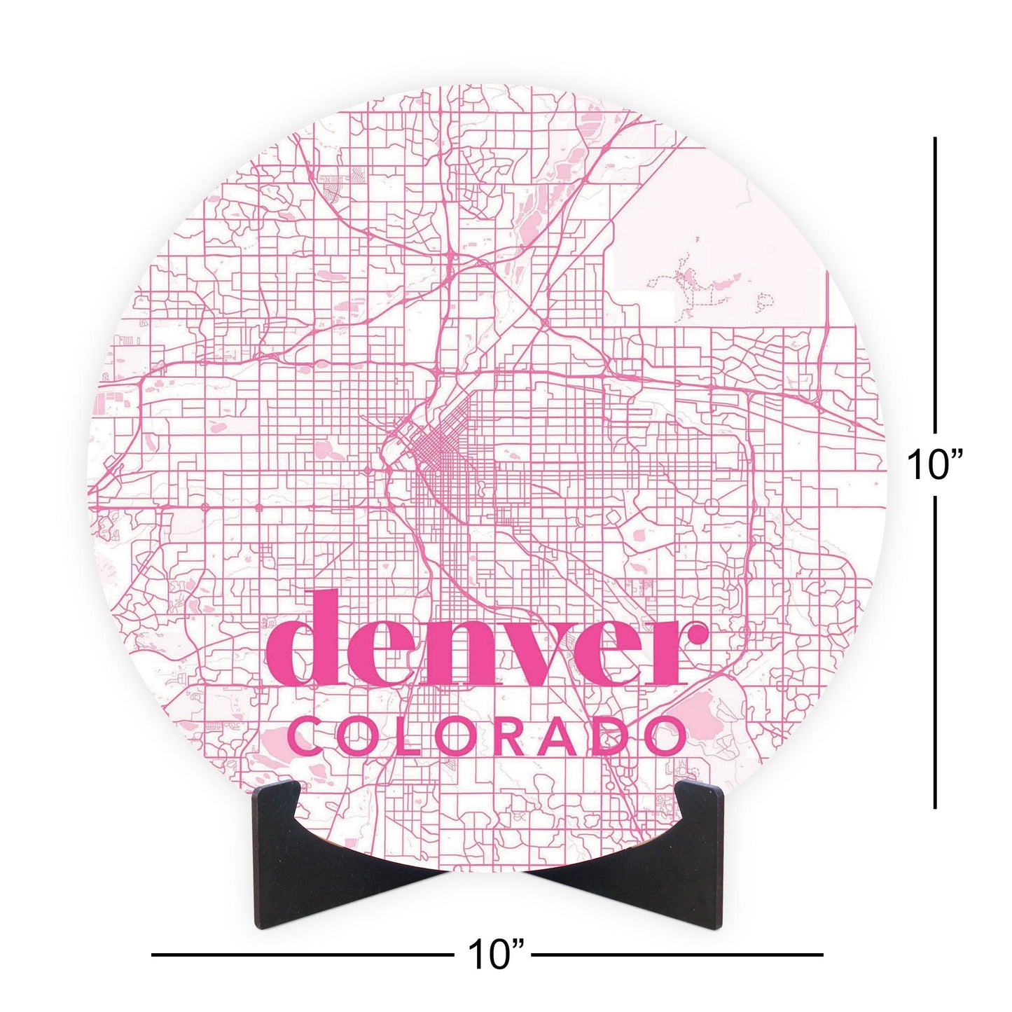 Bright Modern Pink Map Colorado Denver | Wood Sign | Eaches | Min 1