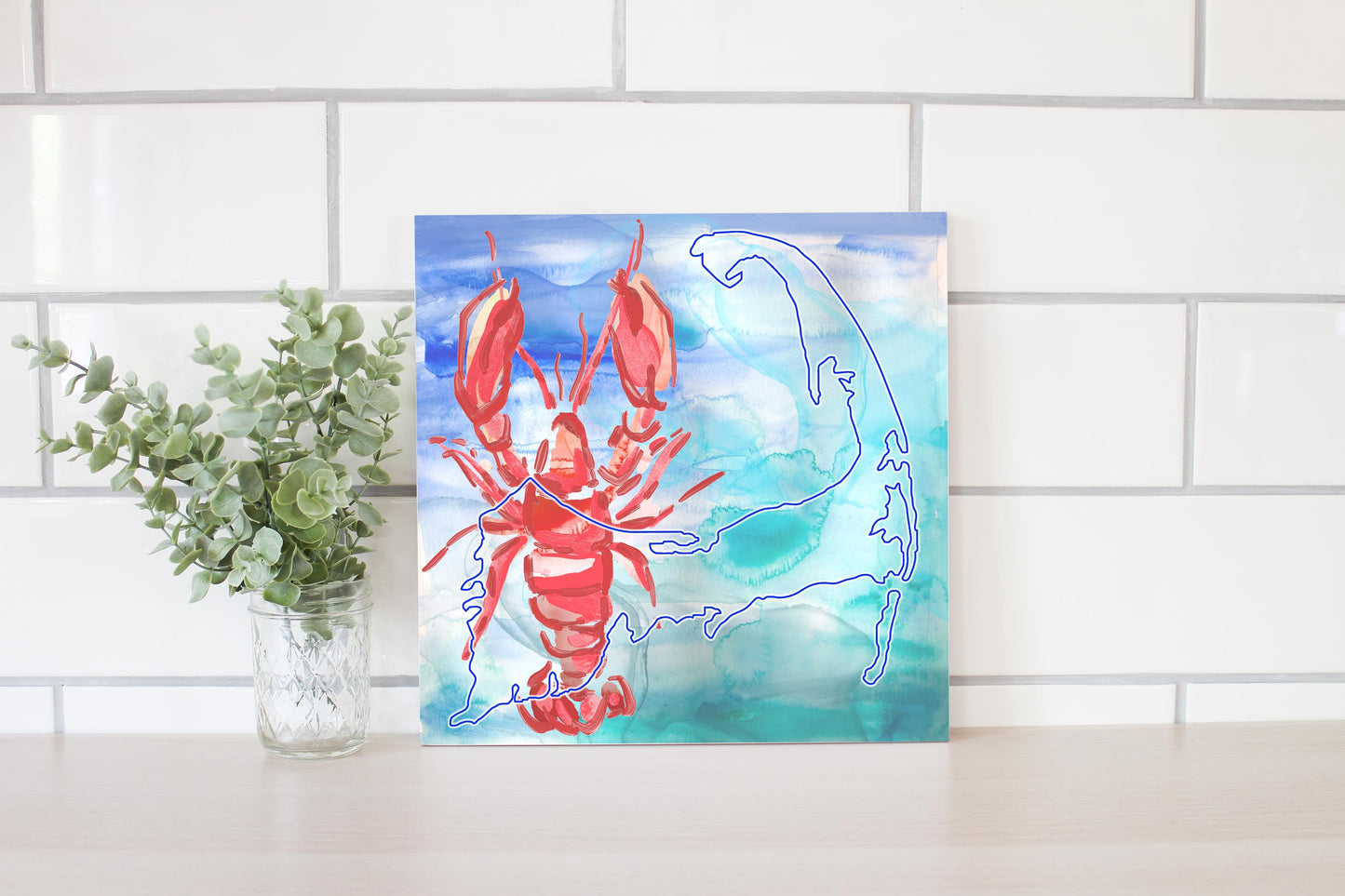 Watercolor Lobster | Wood Sign | Eaches | Min 2