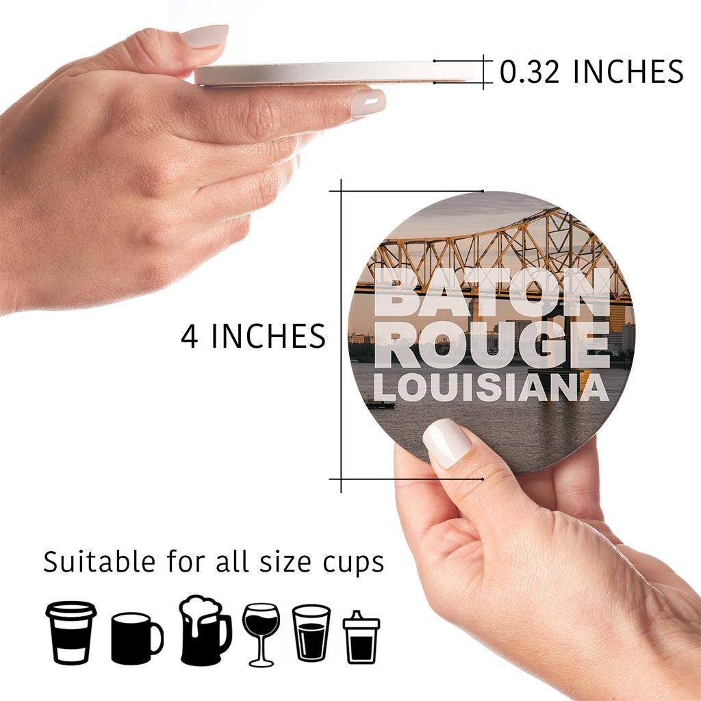 Baton Rouge Louisiana Photo | Absorbent Coasters | Set of 4 | Min 2