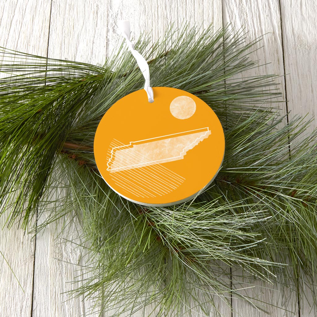 Bright Modern Geometric On Orange Tennessee| Wood Ornament | Eaches | Min 6