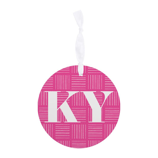 Bright Modern Abbreviated On Pink Kentucky | Wood Ornament | Eaches | Min 6