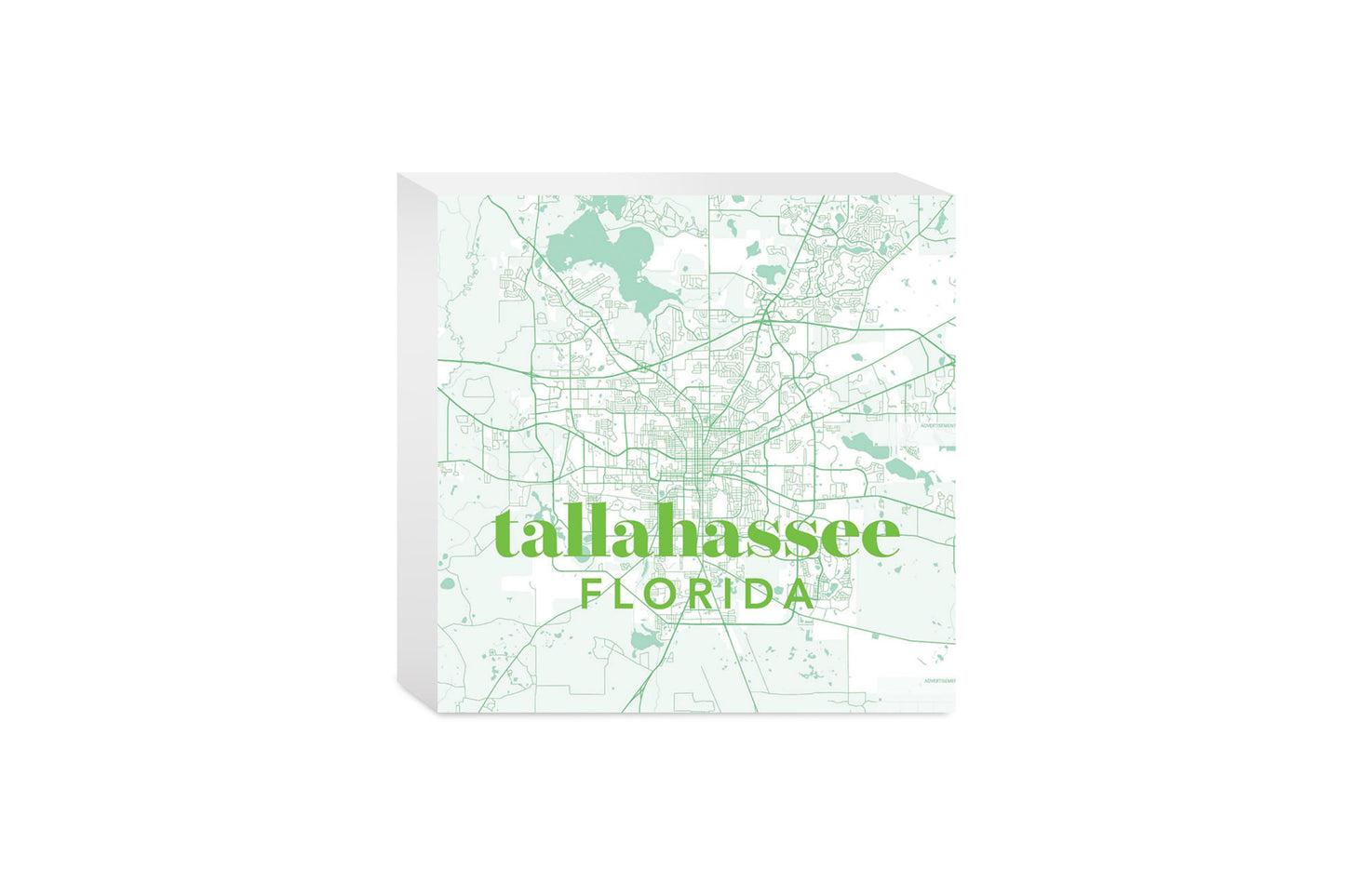 Bright Modern Green Map Florida Tallahassee | Wood Block | Eaches | Min 4