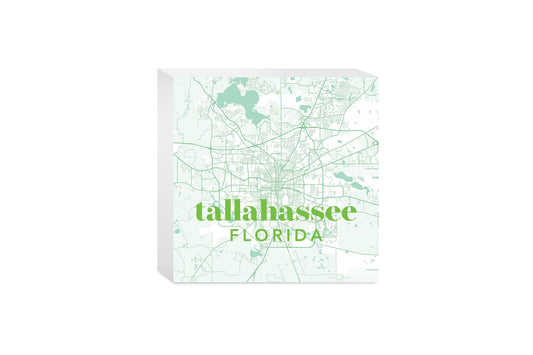 Bright Modern Green Map Florida Tallahassee | Wood Block | Eaches | Min 4