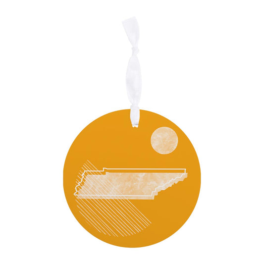 Bright Modern Geometric On Orange Tennessee| Wood Ornament | Eaches | Min 6