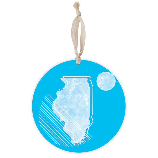 Bright Modern Geometric On Blue Georgia | Wood Ornament | Eaches | Min 1