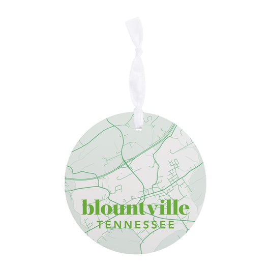 Bright Modern Green Map Tennessee Blountville| Wood Ornament | Eaches | Min 6