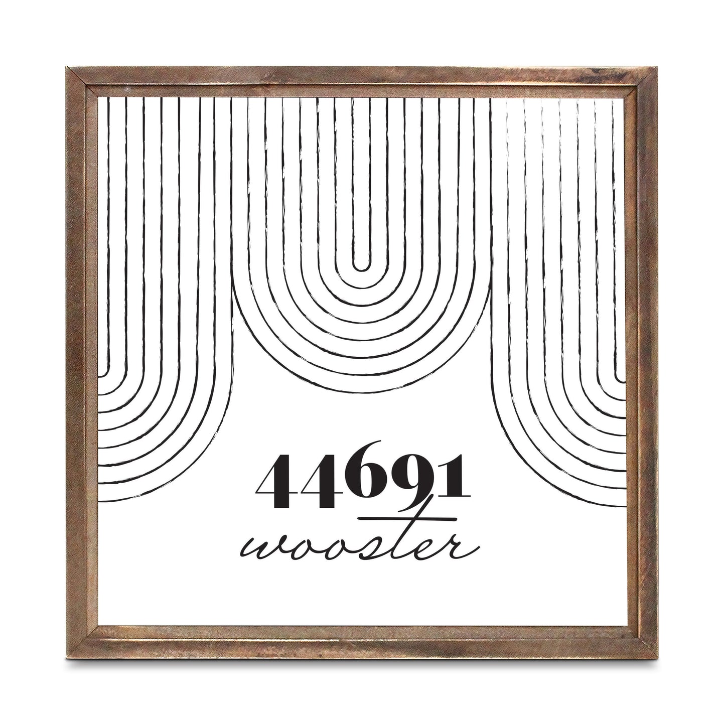 Black And White City Zip On White Ohio Wooster | Wood Sign | Eaches | Min 1